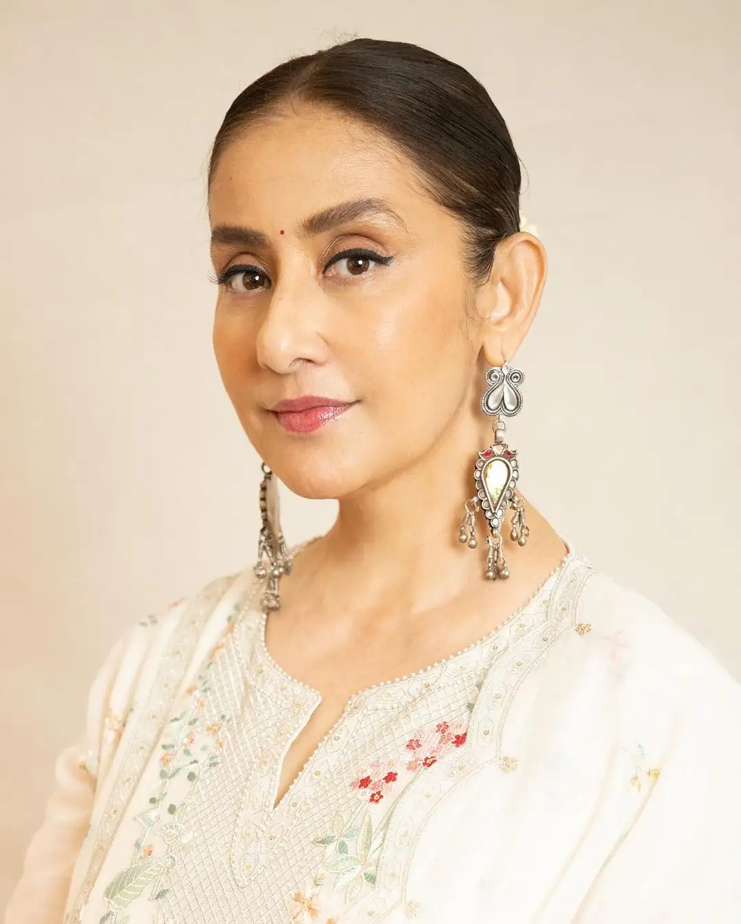 Bollywood Actress Manisha Koirala Stills in White Dress